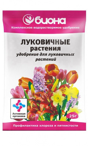 Биона ЛУКОВИЧНЫЕ РАСТЕНИЯ 25 г – комплексное водорастворимое удобрение