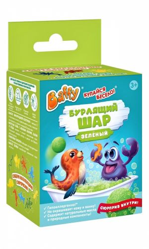 Шар бурлящий Баффи / Baffy с сюрпризом Зелёный