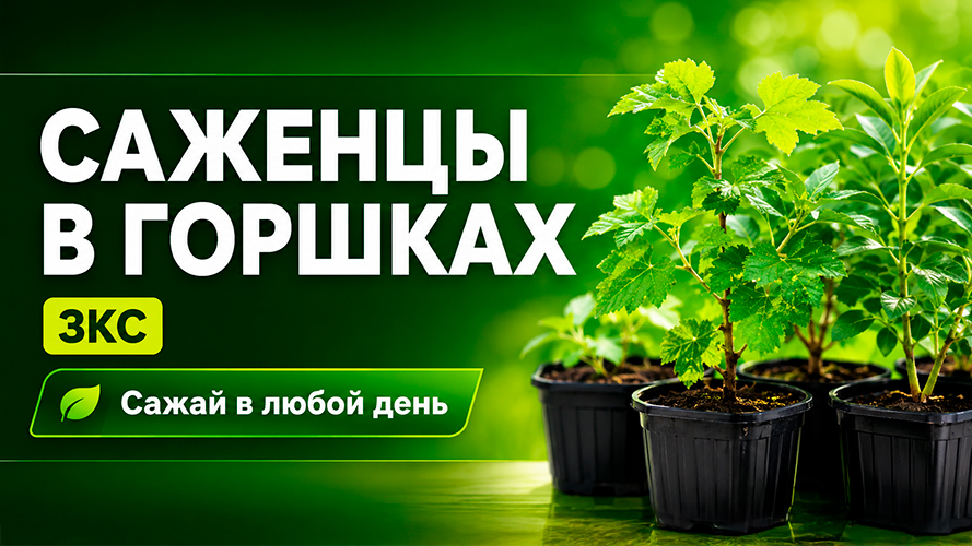 Саженцы в горшках (с закрытой корневой системой)